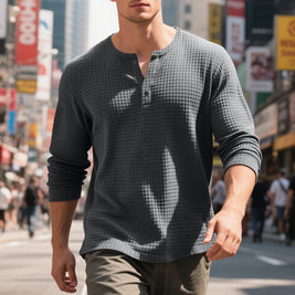 Henry Long Sleeve Retro Bottoming T-shirt