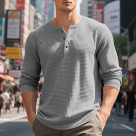 Henry Long Sleeve Retro Bottoming T-shirt