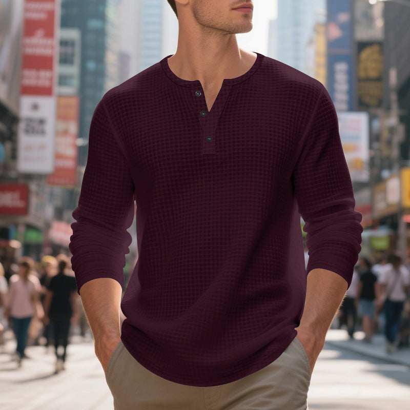 Henry Long Sleeve Retro Bottoming T-shirt